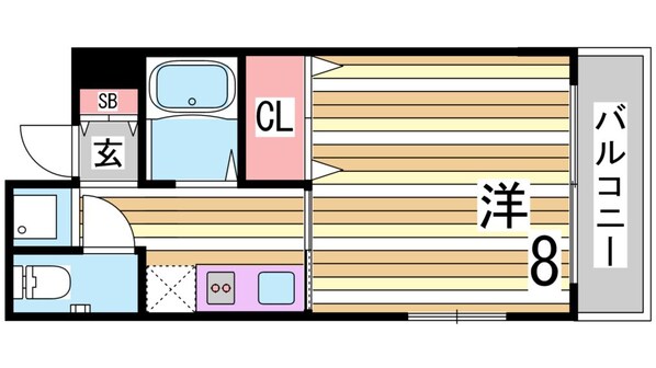 春日野道駅 徒歩5分 6階の物件間取画像